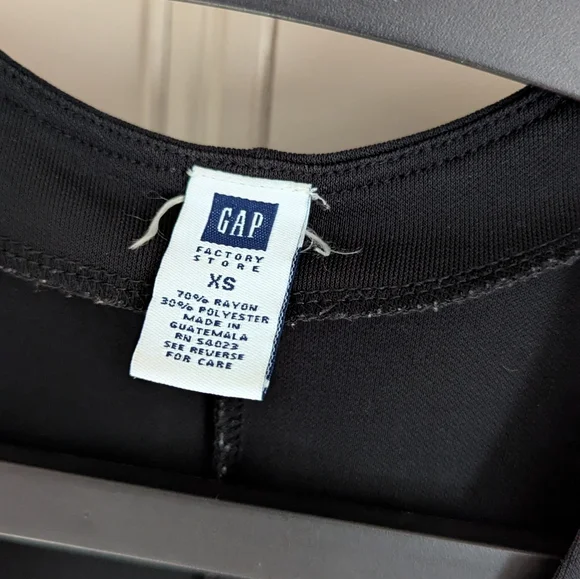 Gap Factory Black Sheath Maxi Dress with V-Neck Cap Sleeves - Picture 6 of 6